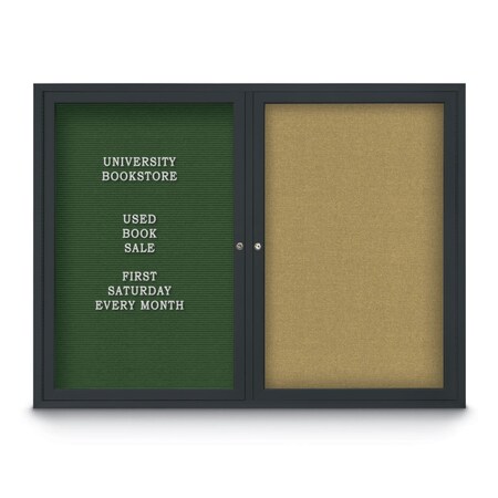 United Visual Products Corkboard, Cloud/Black, 24" x 36" UV450HI-BLACK-CLOUD